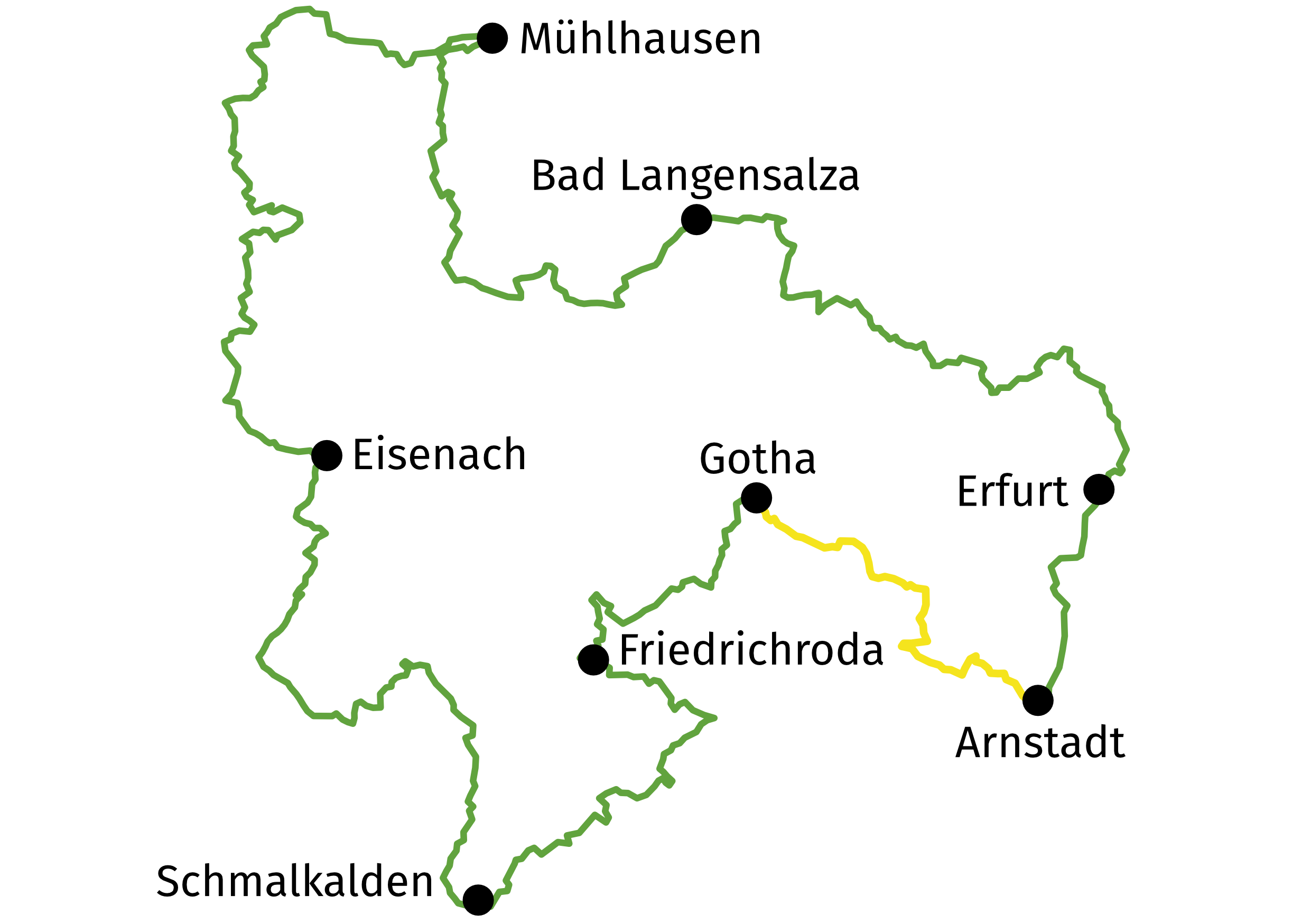 	Wegzeichnung von Gotha nach Arnstadt