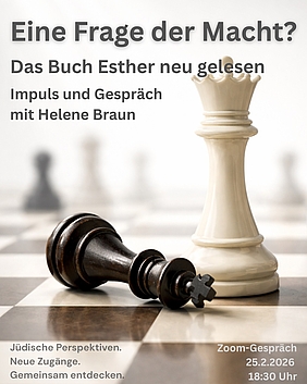 Plakat, das u.a. Schachfiguren zeigt