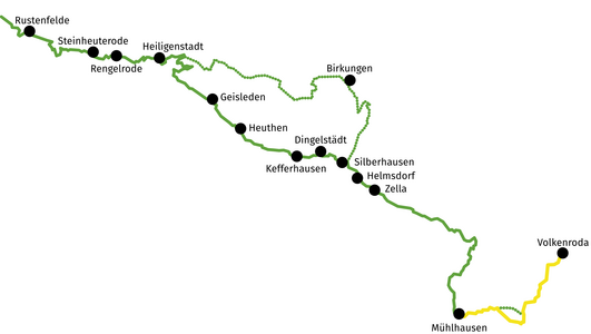 	Wegzeichnung Mühlhausen Volkenroda