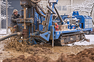 Gerät bohrt in Erde