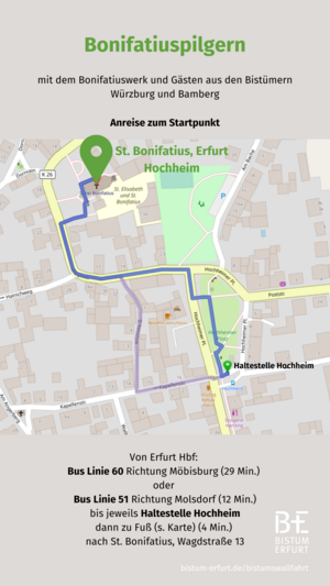 Bonifatiuspilger Anreise Startpunkt