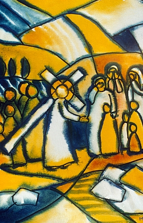 Kreuzwegstation: Jesus begegnet den weinenden Frauen