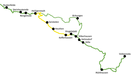 	Wegzeichnung von Heiligenstadt nach Dingelstädt
