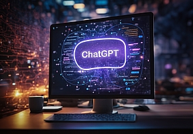 Computerbildschirm mit ChatGPT