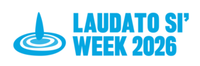 Logo Laudato Si Week 2026 mit Tropfen, der in Wasser fällt