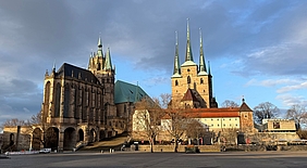 Domberg mit Dom und Severikirche und Domplatz in Erfurt