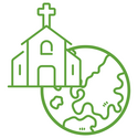 	Icon Kirche und Weltkugel für Förderung Weltkirche