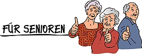 Grafik: Für Senioren und drei ältere Menschen