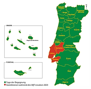 Karte der Diözesen Portugals